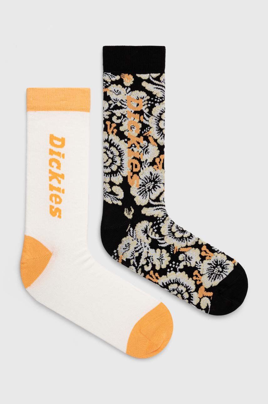 Ponožky Dickies 2-pack pánské, oranžová barva - oranžová -  Materiál č. 1: 63 % Bavlna