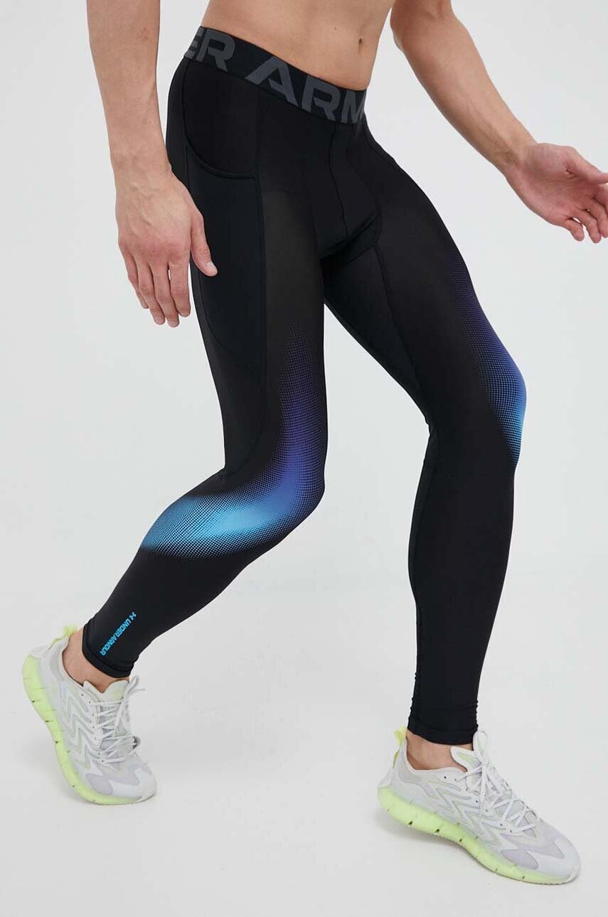 Under armour leggins de antrenament armour novelty culoarea negru, cu imprimeu