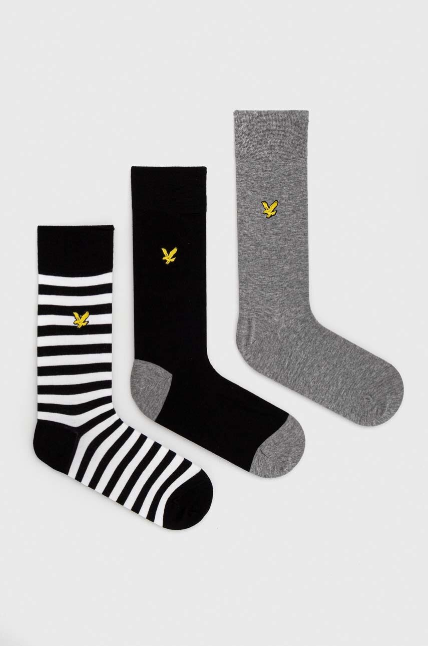 

Чорапи Lyle & Scott (3 броя) в черно, Черен