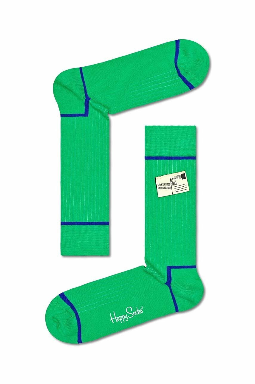 

Чорапи Happy Socks в зелено, Зелен