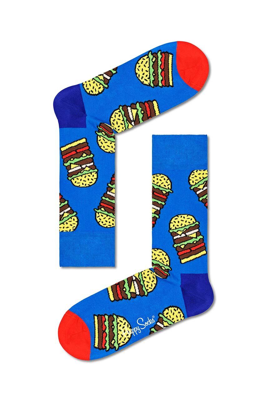 Ponožky Happy Socks Burger - modrá -  86 % Bavlna