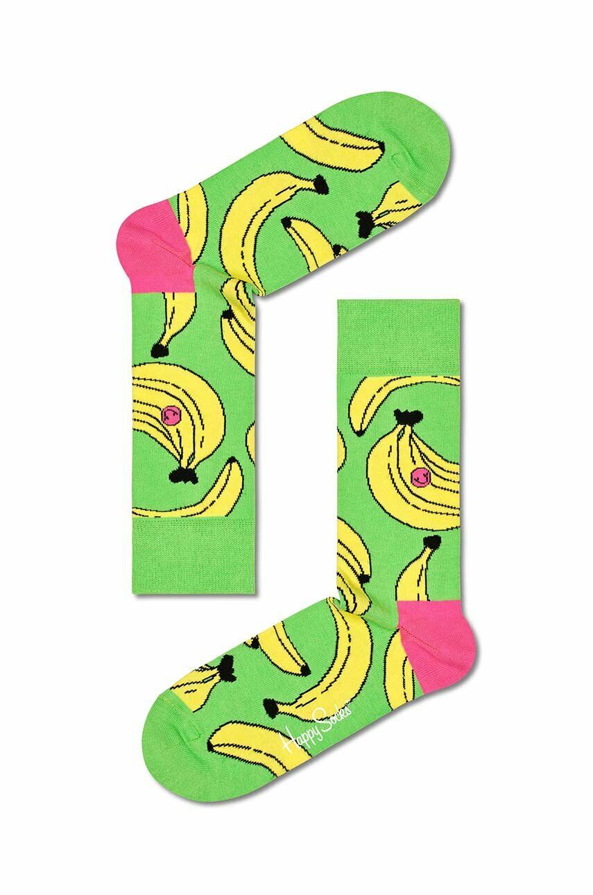 Ponožky Happy Socks Banana zelená barva - zelená -  86 % Bavlna