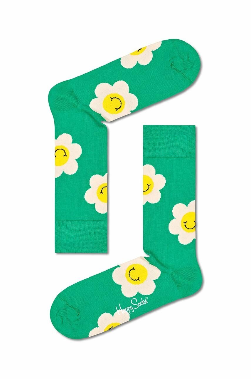 

Чорапи Happy Socks Green Smiley Daisy в зелено, Зелен