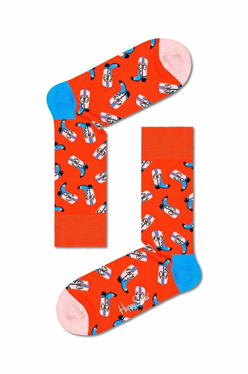 Κάλτσες Happy Socks Cowboy Boots χρώμα: πορτοκαλί