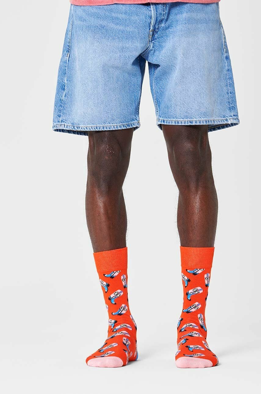Κάλτσες Happy Socks Cowboy Boots χρώμα: πορτοκαλί