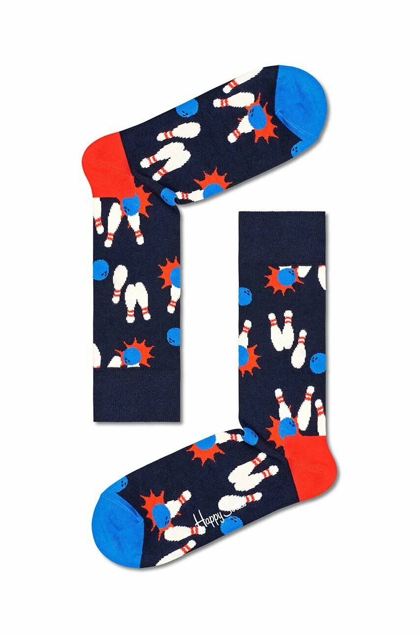 Ponožky Happy Socks Bowling tmavomodrá barva - námořnická modř -  86 % Bavlna
