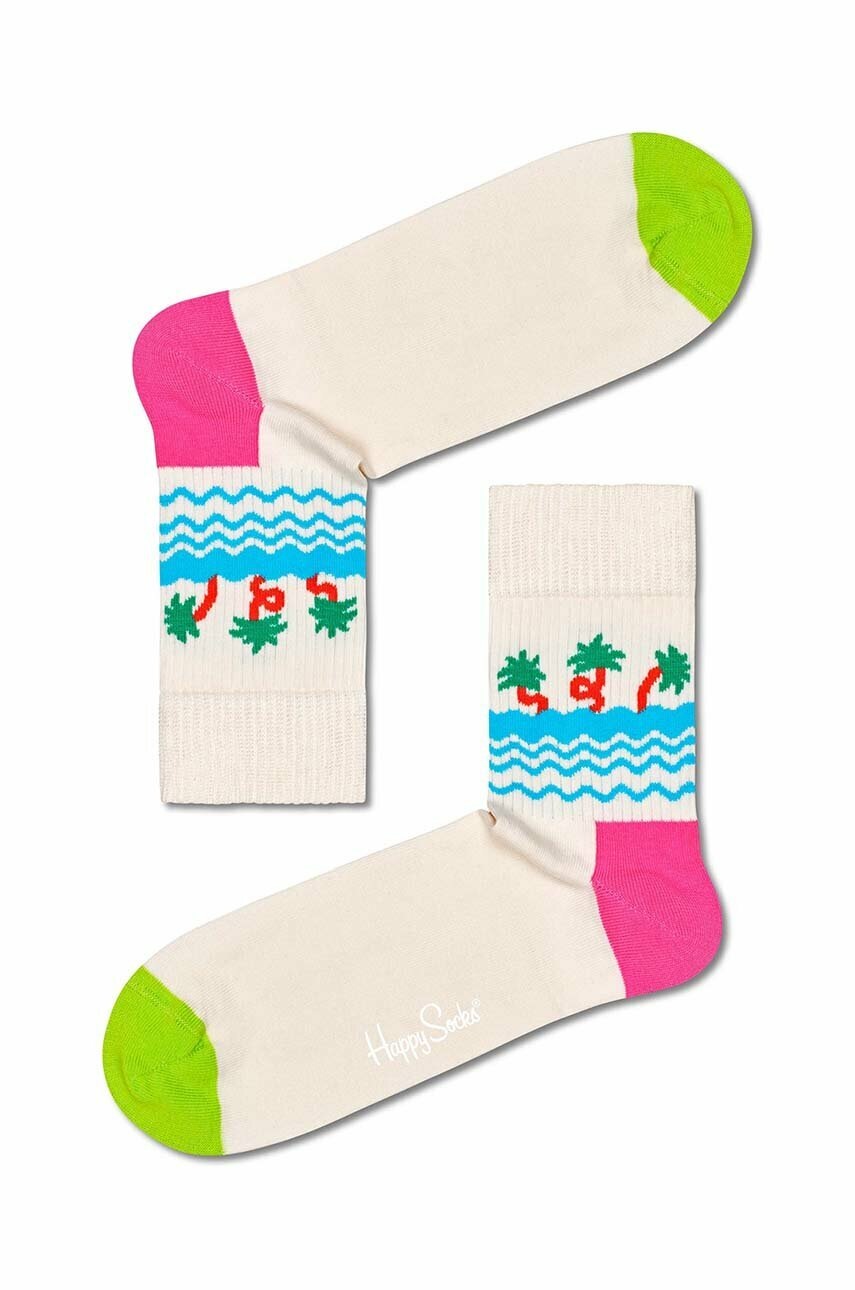 

Шкарпетки Happy Socks Palm Beach 1/2 Crew колір білий