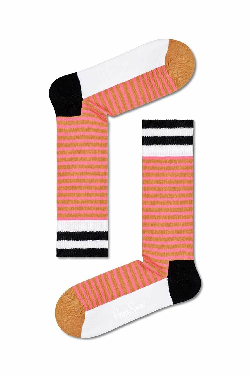 

Шкарпетки Happy Socks Dark Pink Neon Stripe колір рожевий