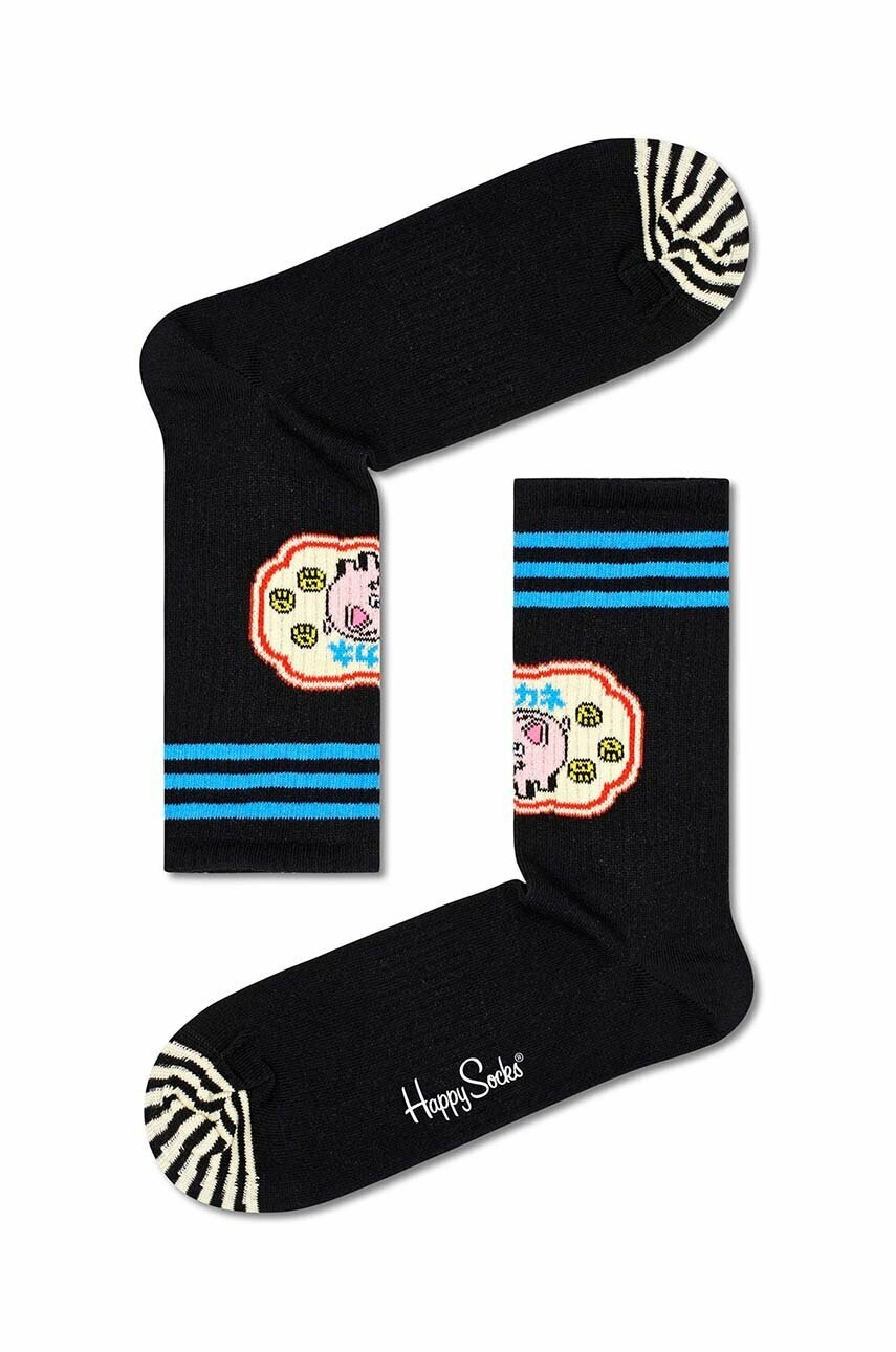 

Чорапи Happy Socks Black Piggy Bank в черно, Черен