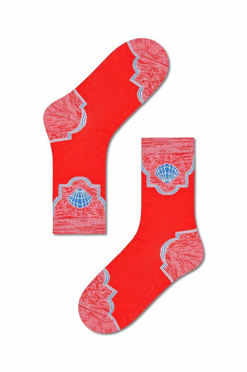 Ponožky Happy Socks Red Viviana Crew červená farba