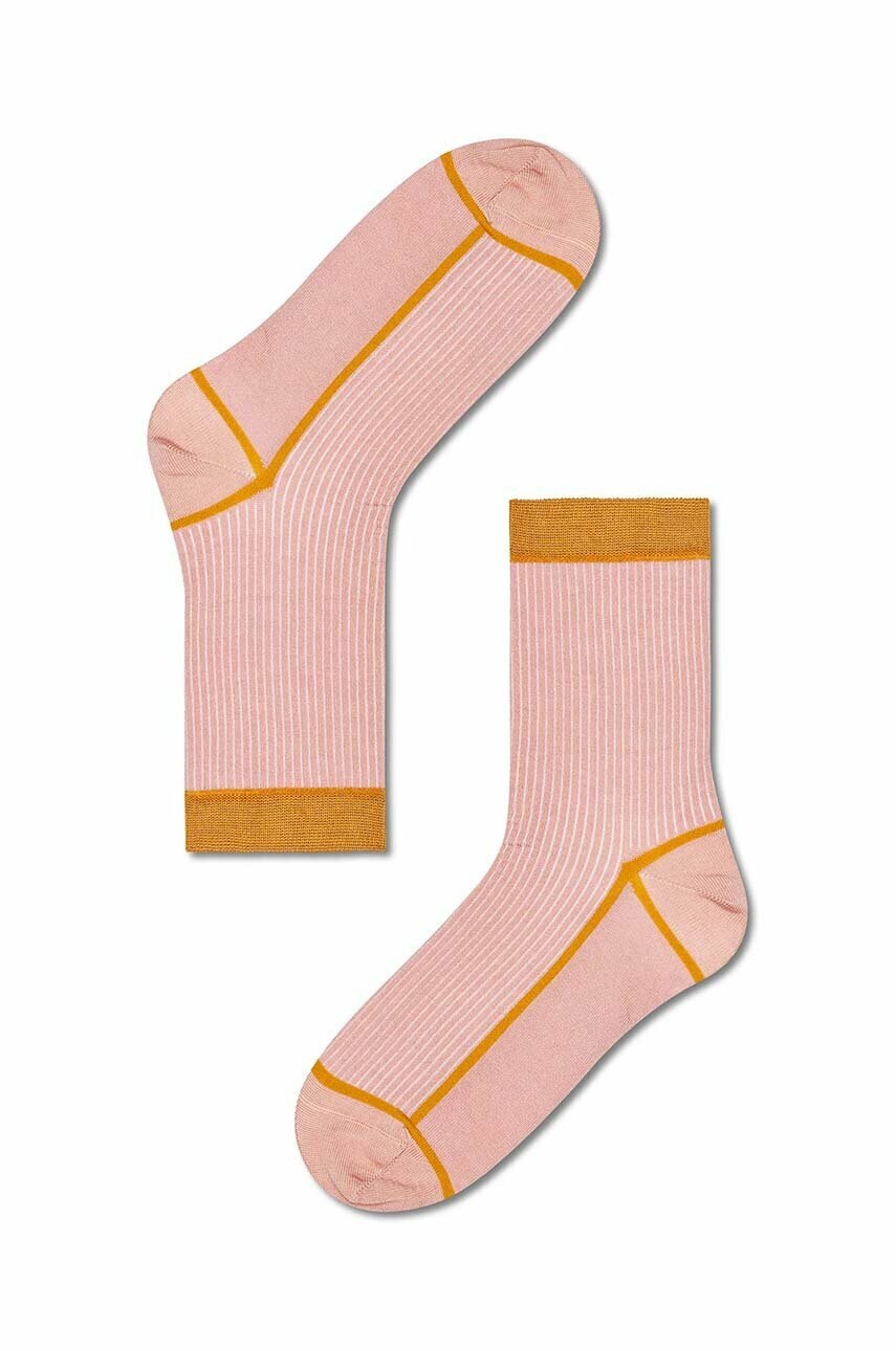 

Чорапи Happy Socks Light Pink Liv Crew в розово, Розов