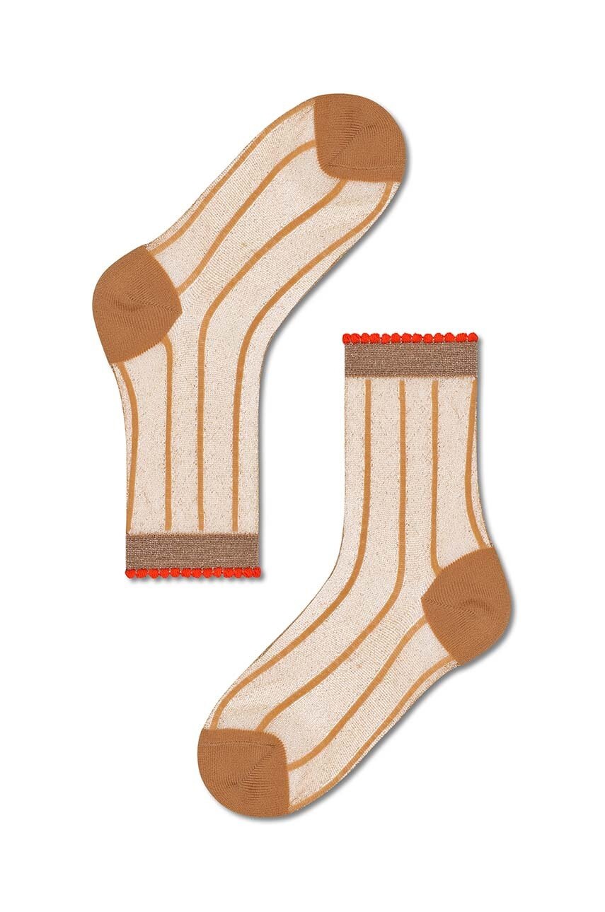 

Чорапи Happy Socks Light Brown Lilly Ankle в бежово, Бежов