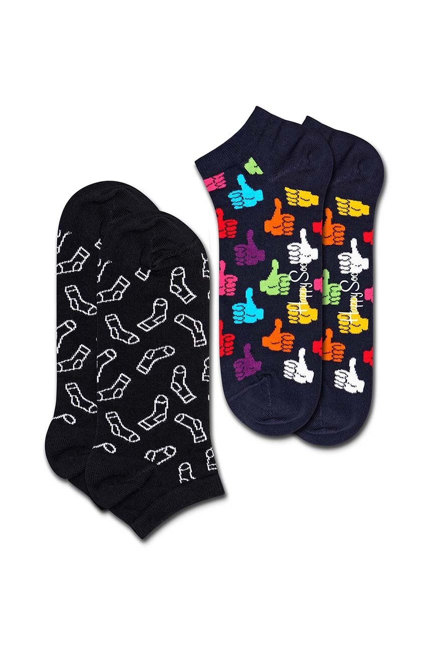 

Шкарпетки Happy Socks Thumbs Up Low Sock 2 шт. колір чорний