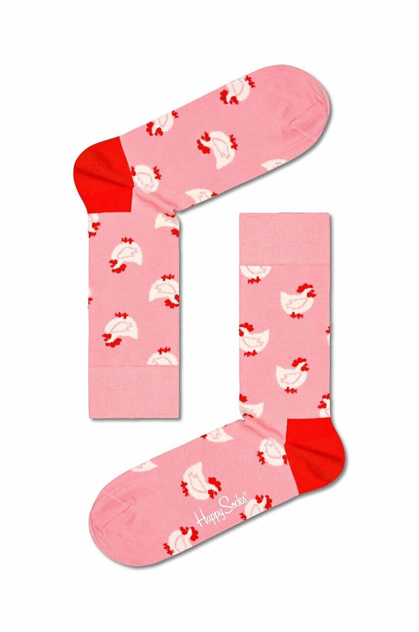 

Чорапи Happy Socks Rooster в розово, Розов