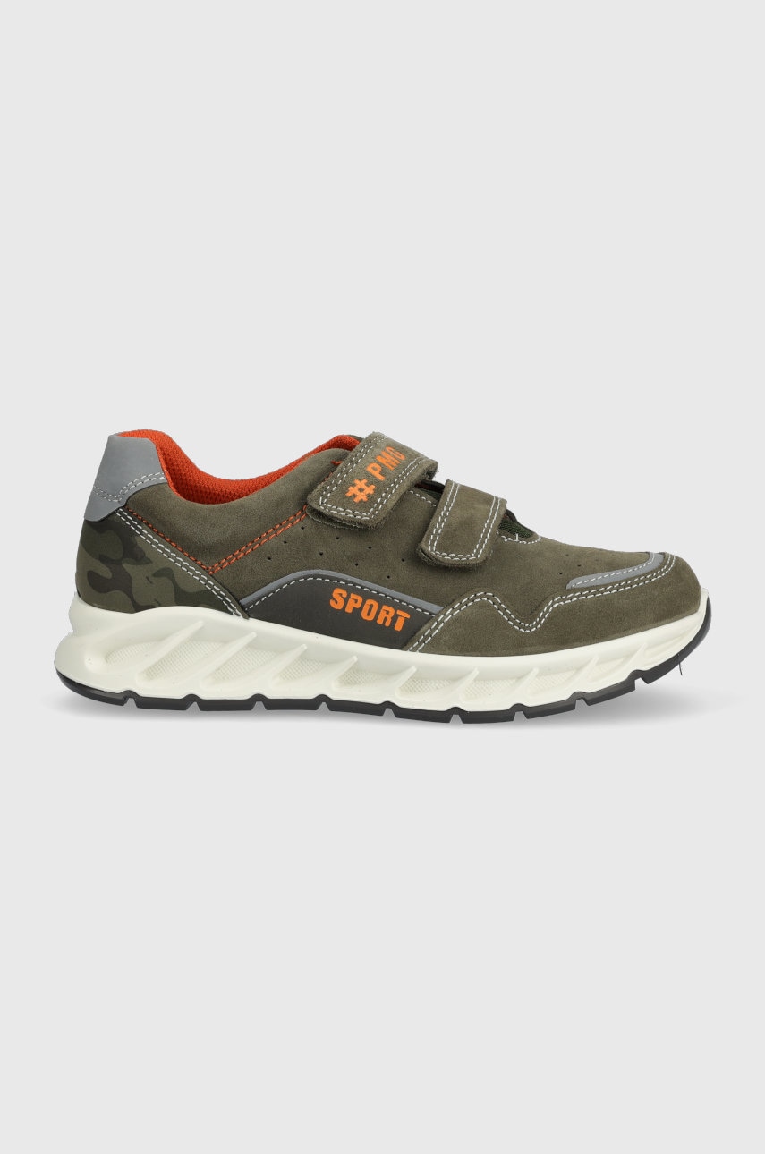 E-shop Dětské semišové sneakers boty Primigi zelená barva