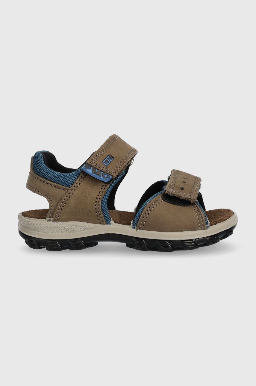 E-shop Dětské semišové sandály Primigi hnědá barva