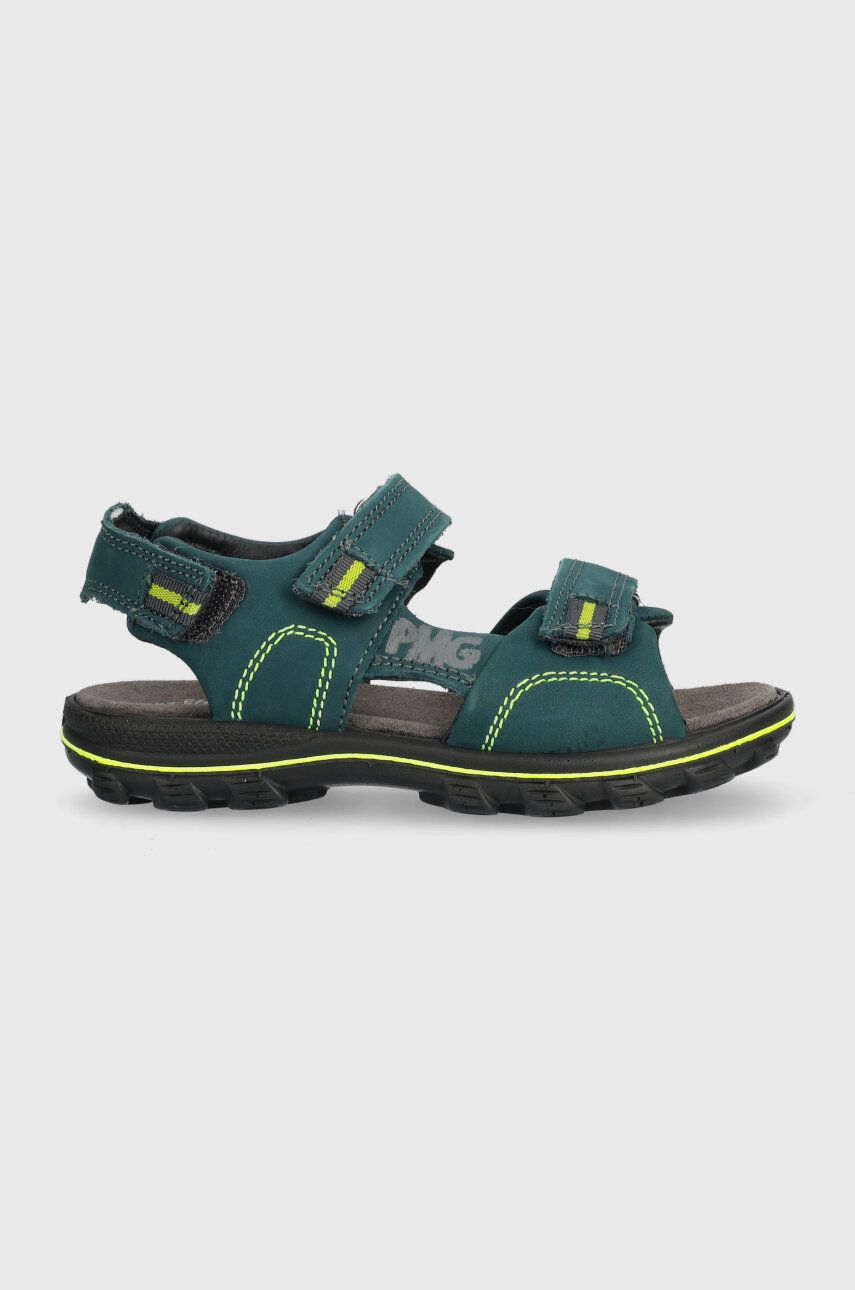 Dětské semišové sandály Primigi zelená barva - zelená -  Svršek: Semišová kůže Vnitřek: Př