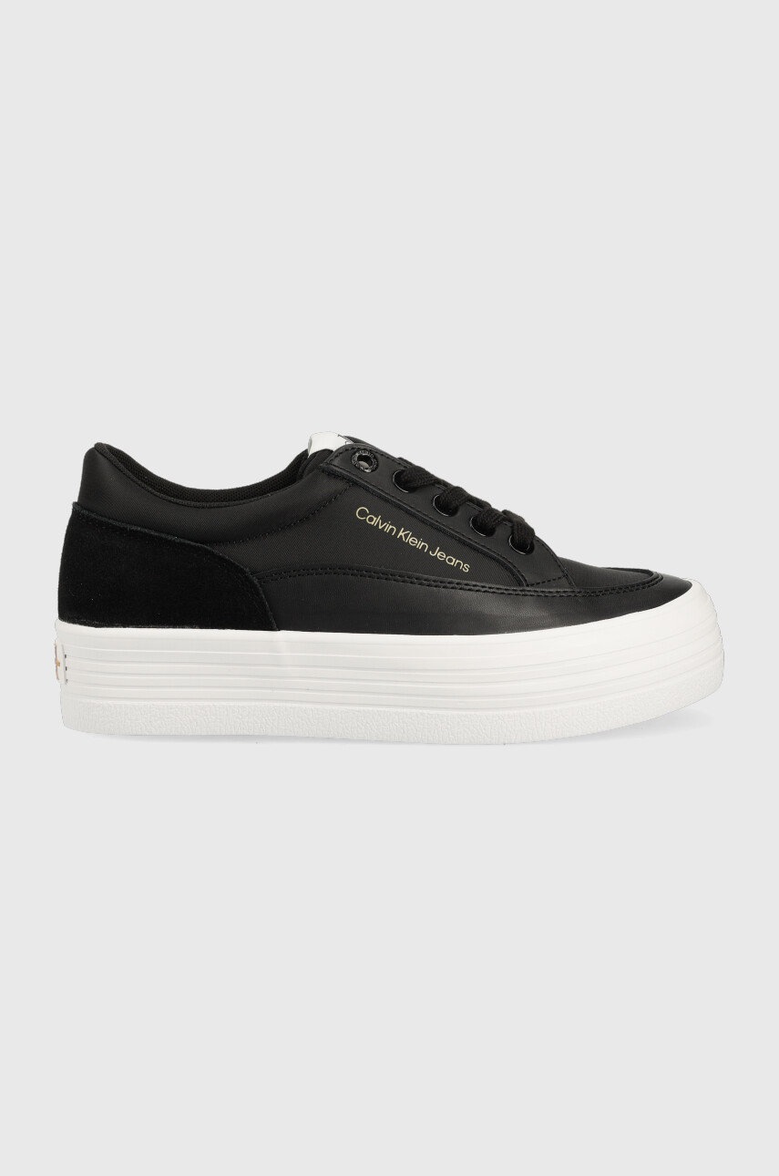 

Маратонки Calvin Klein Jeans Yw0yw00864 Vulc Flatf Low Cut Mix Material в черно, Черен