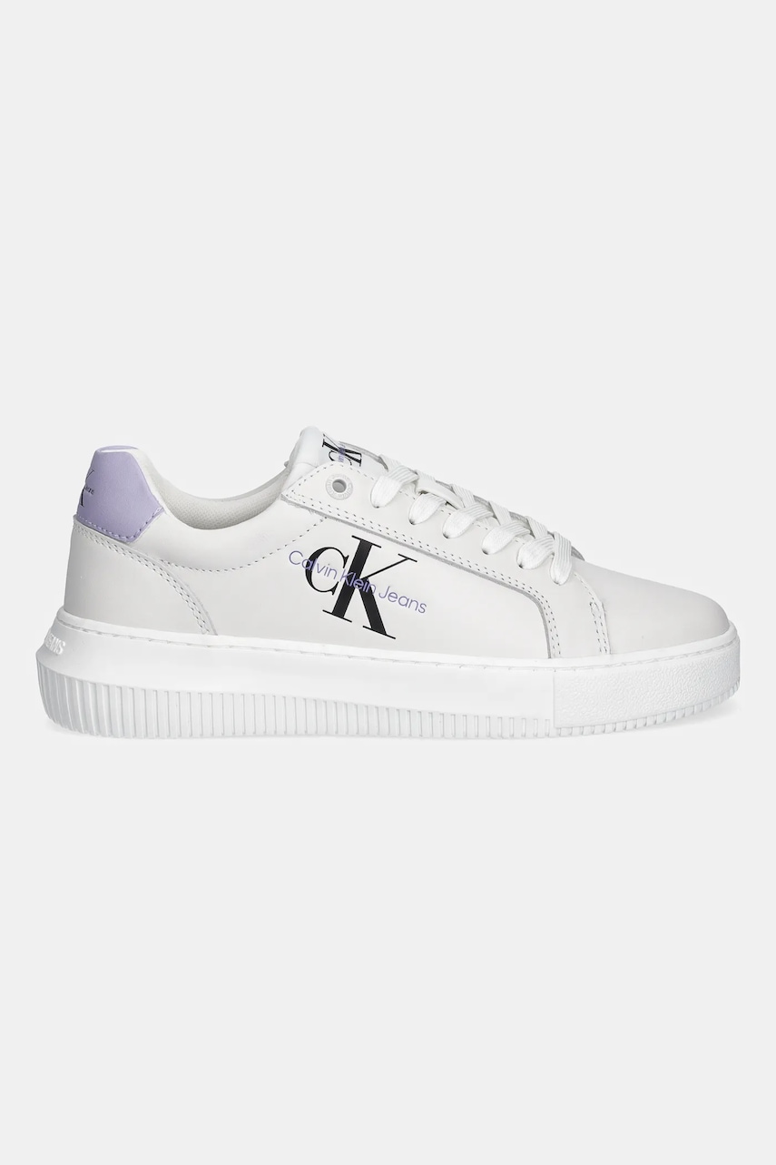 Кожаные кроссовки Calvin Klein Jeans YW0YW00823 CHUNKY CUPSOLE MONOLOGO W цвет белый YW0YW00823