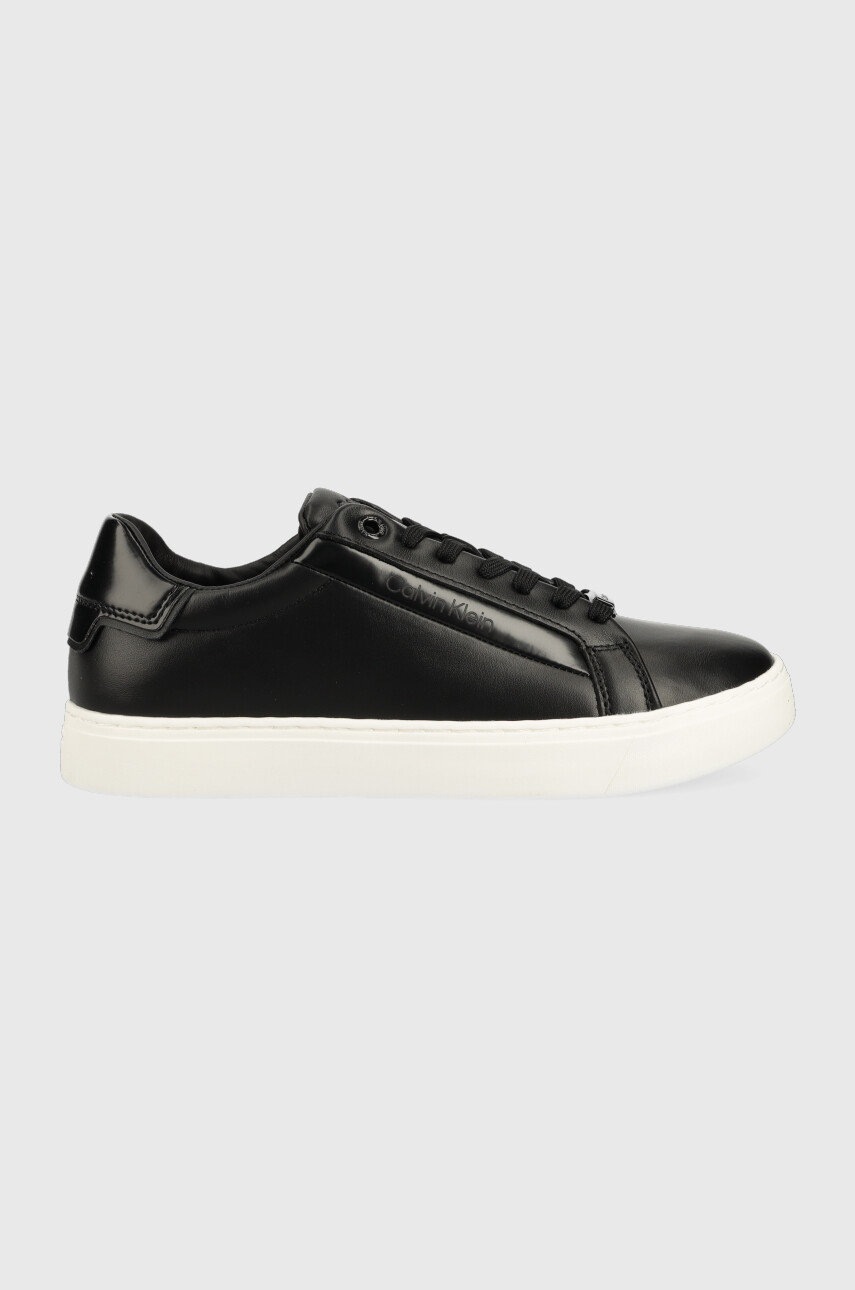 

Кожени маратонки Calvin Klein HW0HW01353 LOGO CUPSOLE LACE UP в черно, Черен
