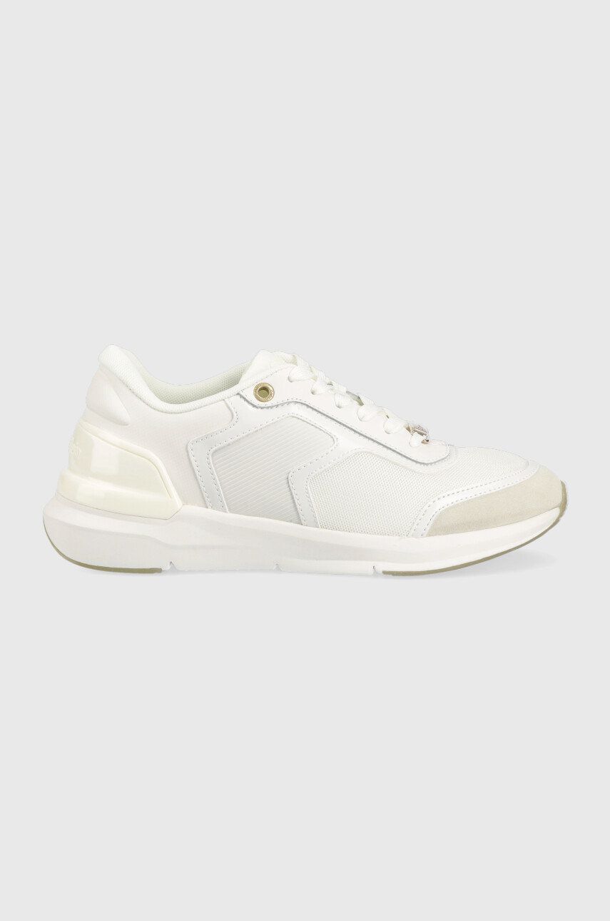 Sneakers boty Calvin Klein HW0HW01370 FLEXI RUNNER LACE UP bílá barva - bílá -  Svršek: Textiln