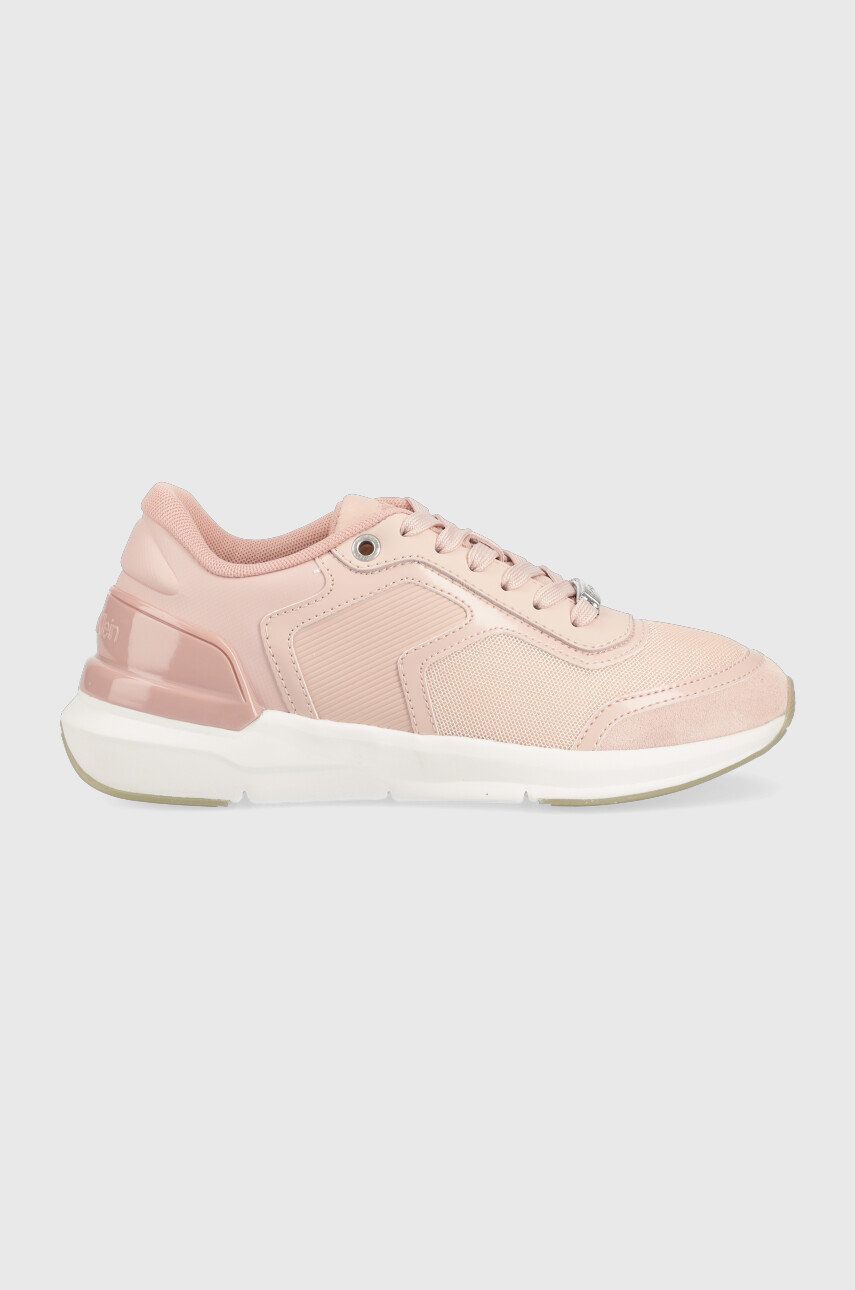 E-shop Sneakers boty Calvin Klein HW0HW01370 FLEXI RUNNER LACE UP růžová barva