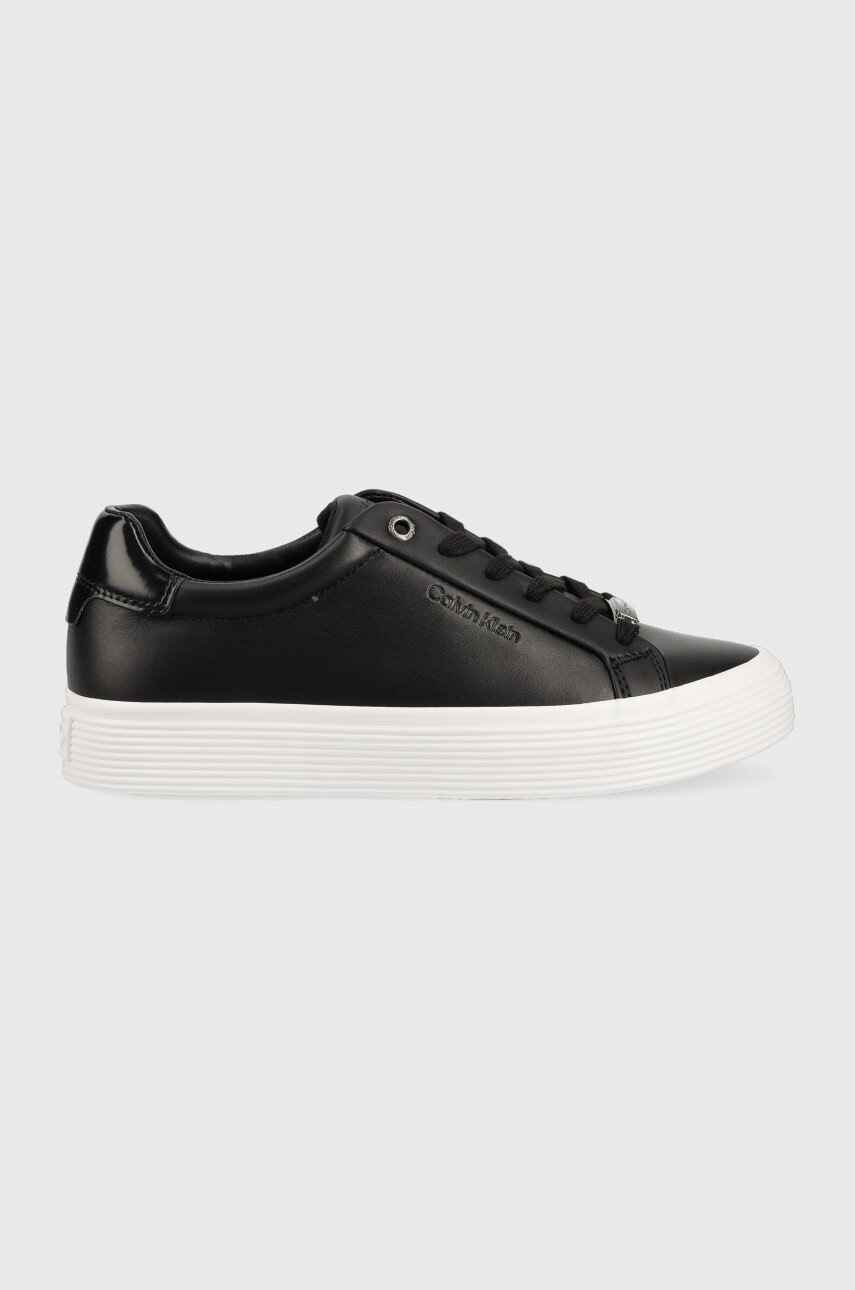 

Кожени маратонки Calvin Klein HW0HW01372 VULC LACE UP в черно, Черен