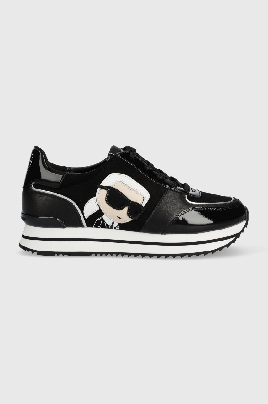 Karl Lagerfeld Sneakers Din Piele Kl61930n Velocita Ii Culoarea Negru