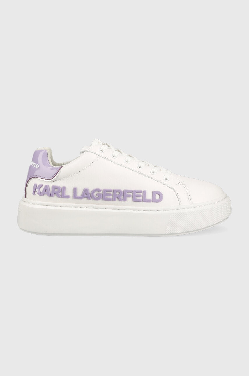 Karl Lagerfeld sneakers din piele KL62210 MAXI KUP culoarea alb