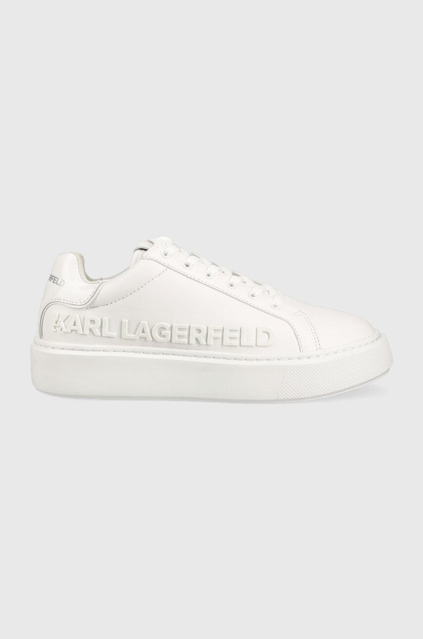 Karl Lagerfeld sneakers din piele KL62210 MAXI KUP culoarea alb