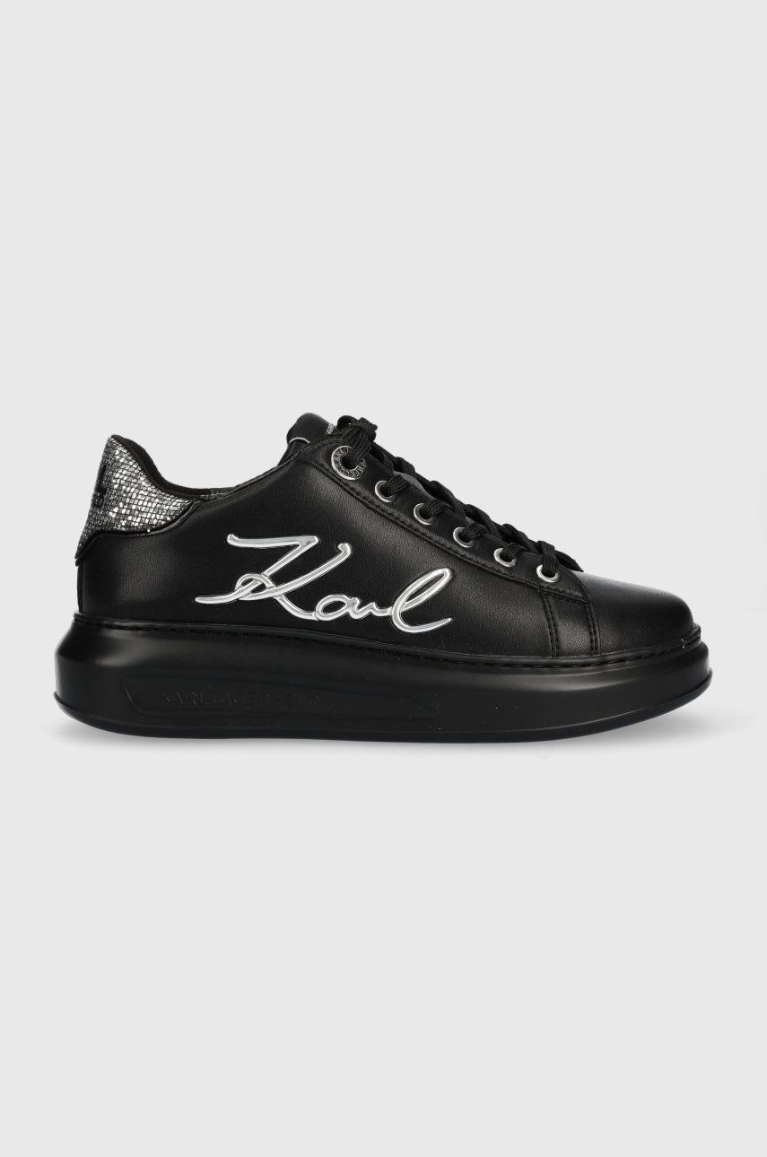 Karl Lagerfeld sneakers din piele KAPRI culoarea negru KL62510A