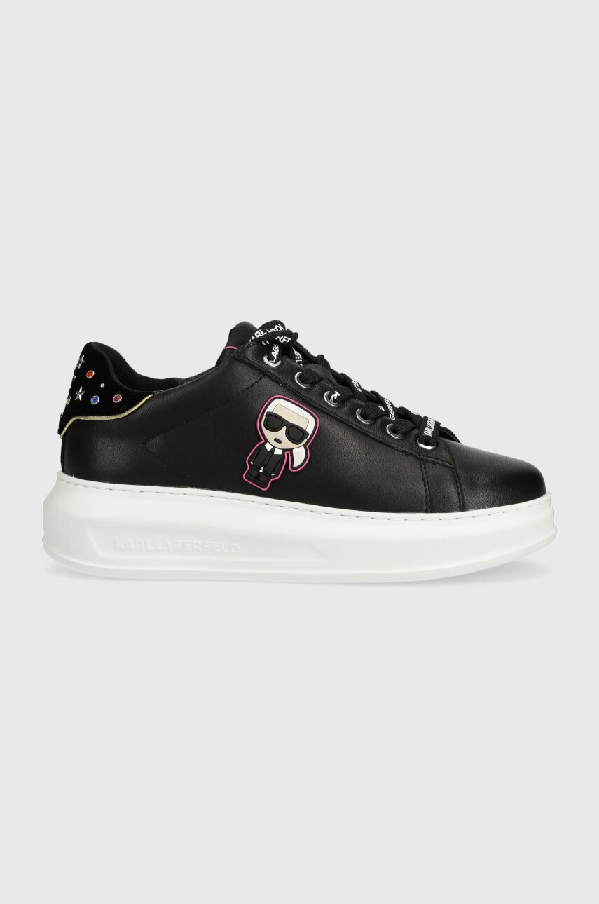 

Кожени маратонки Karl Lagerfeld KL62547 KAPRI в черно, Черен