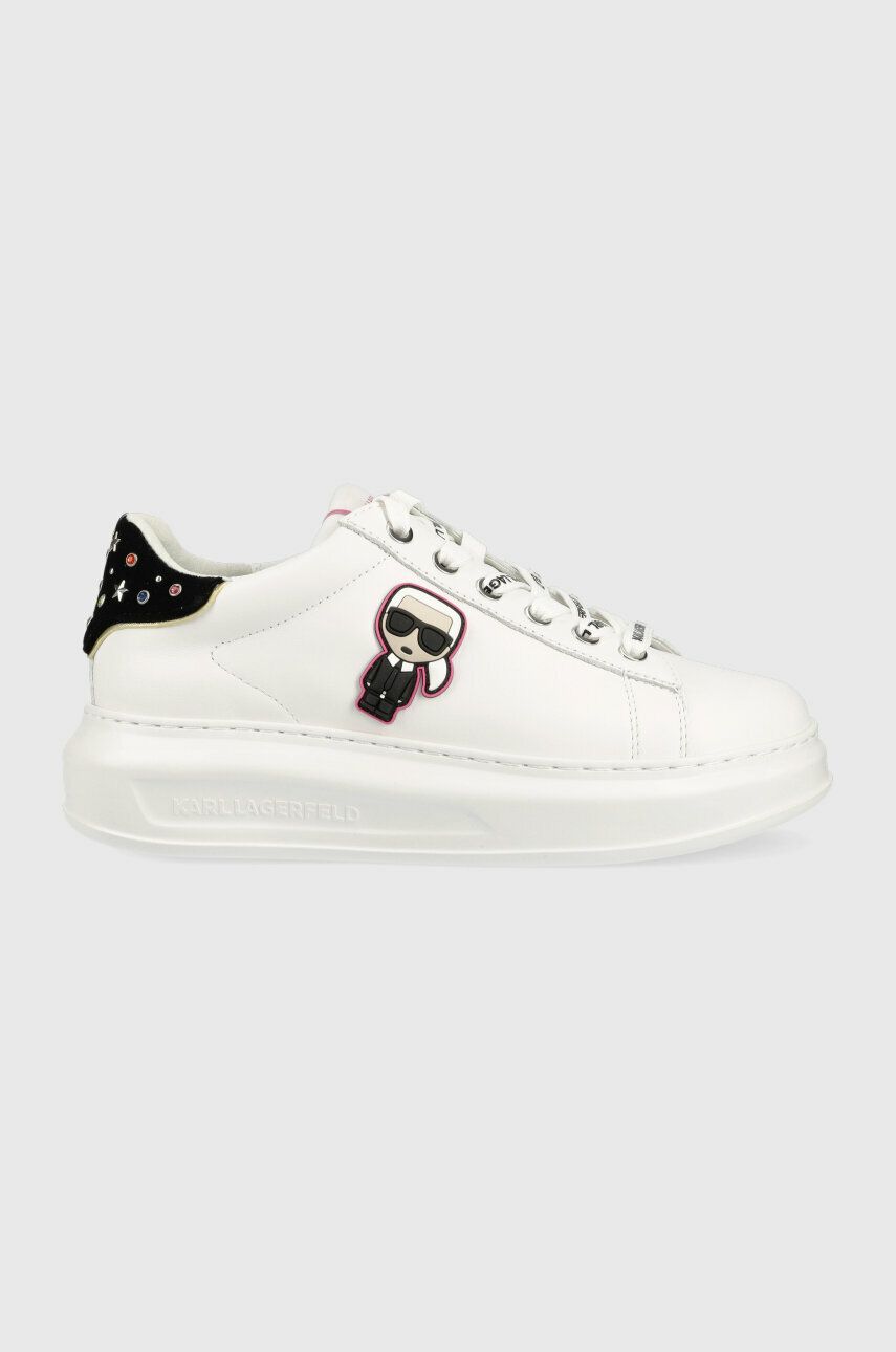 Karl Lagerfeld sneakers din piele KAPRI culoarea alb KL62547