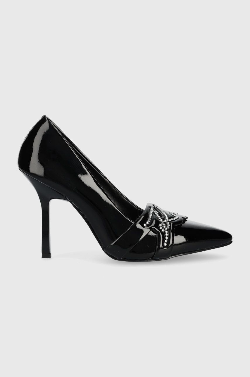 Levně Kožené kotníkové boty Karl Lagerfeld SARABANDE černá barva, KL30919D