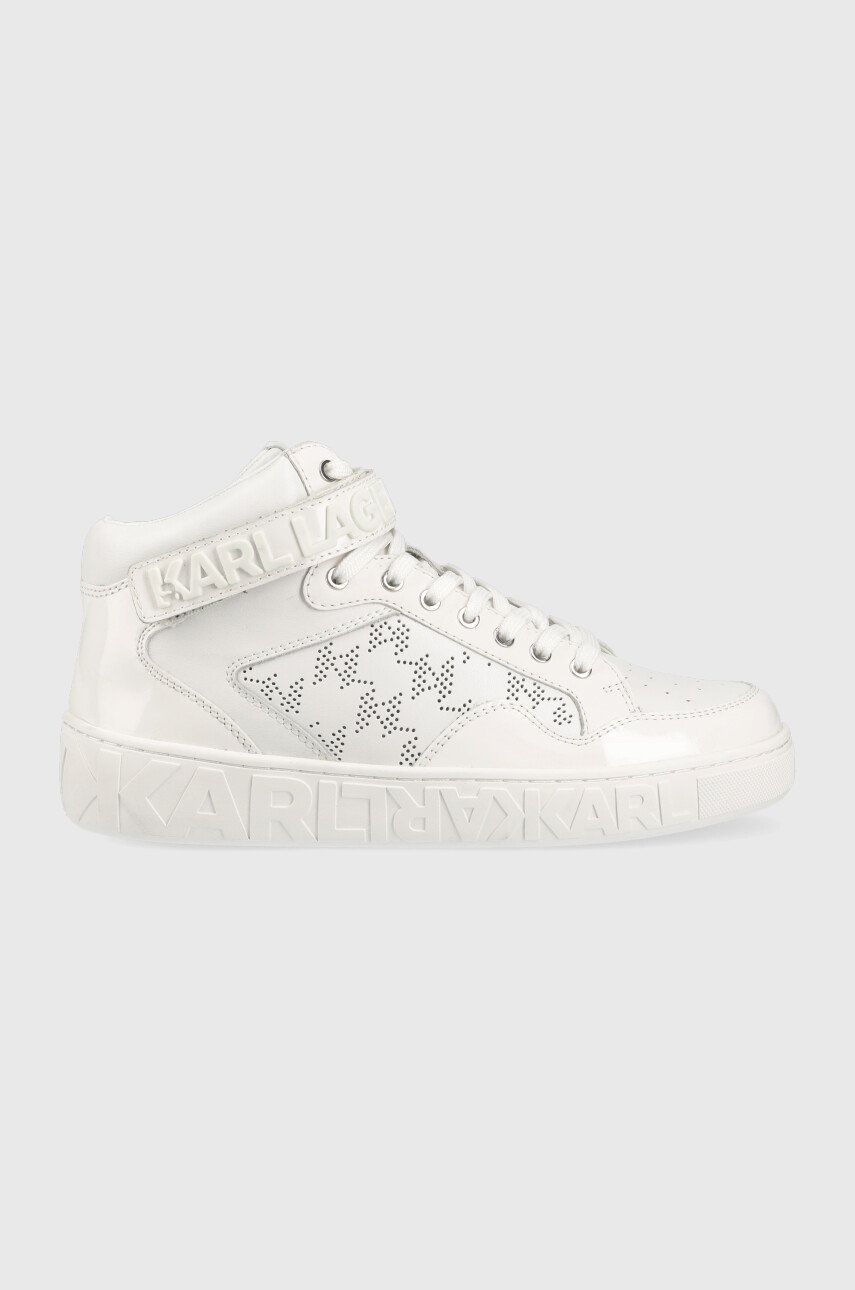Kožené sneakers boty Karl Lagerfeld KUPSOLE III bílá barva, KL61056 - bílá -  Svršek: Přírodní 