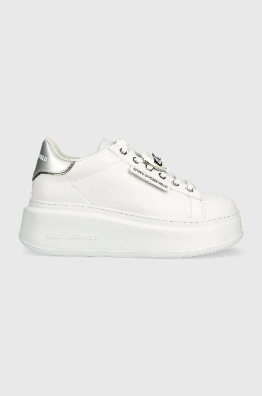 Kožené sneakers boty Karl Lagerfeld ANAKAPRI bílá barva, KL63576K - bílá -  Svršek: Přírodní ků