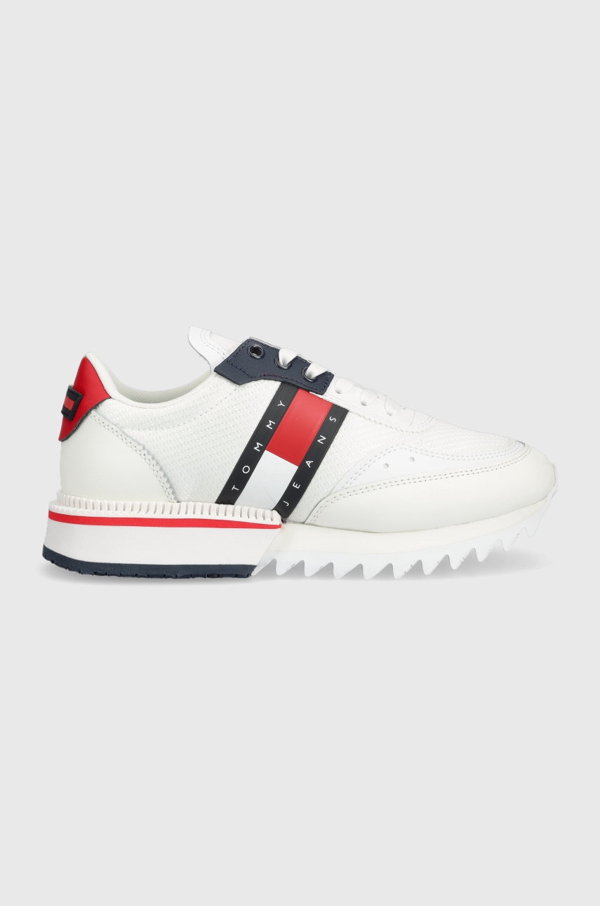 Tommy Jeans Sneakers En0en02055 Cleat Low Culoarea Alb