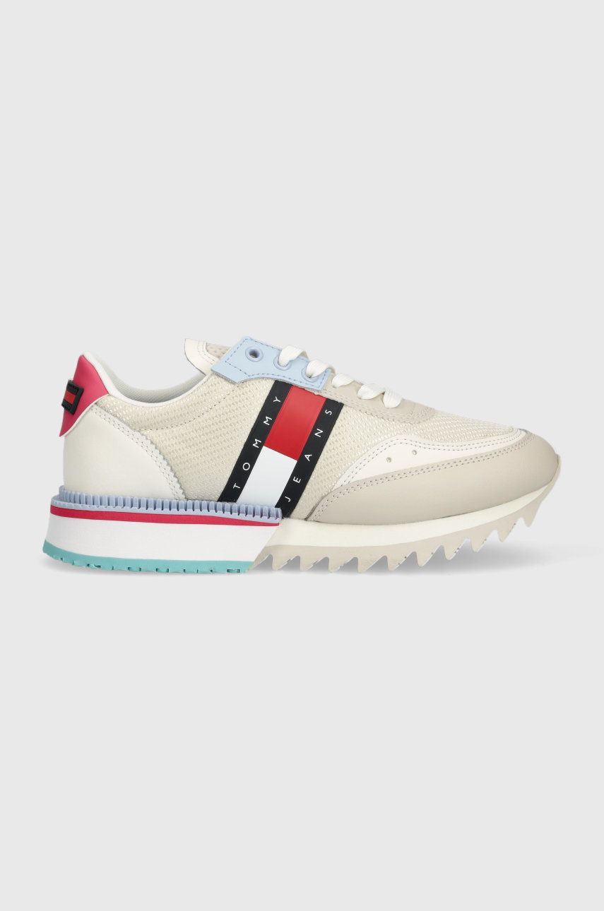 Tommy Jeans sneakers En0en02055 Cleat Low culoarea bej