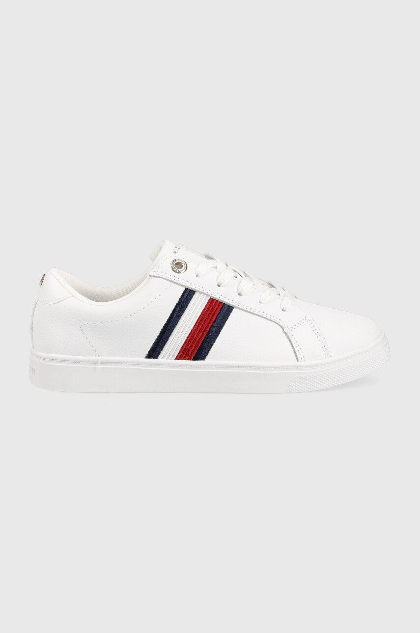 Tommy Hilfiger sneakersy skórzane fw0fw06903 essential stripes sneaker kolor biały