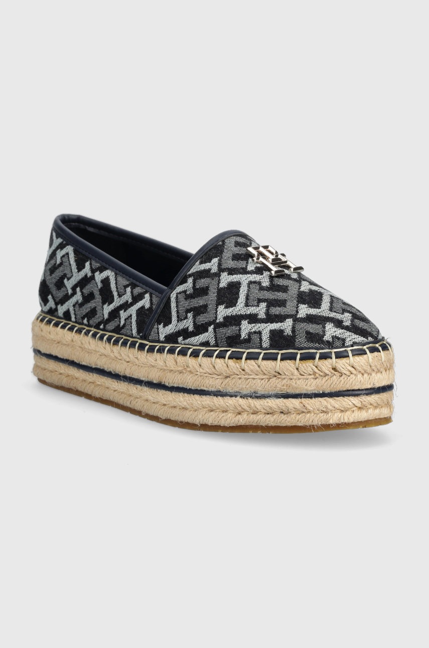 

Еспадрилі Tommy Hilfiger TH MONOGRAM DENIM ESPADRILLE колір синій на платформі