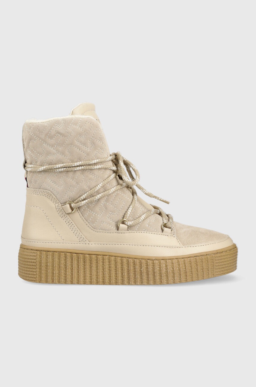 

Кожени апрески Tommy Hilfiger FW0FW06852 SNOW BOOT MONOGRAM в бежово, Бежов