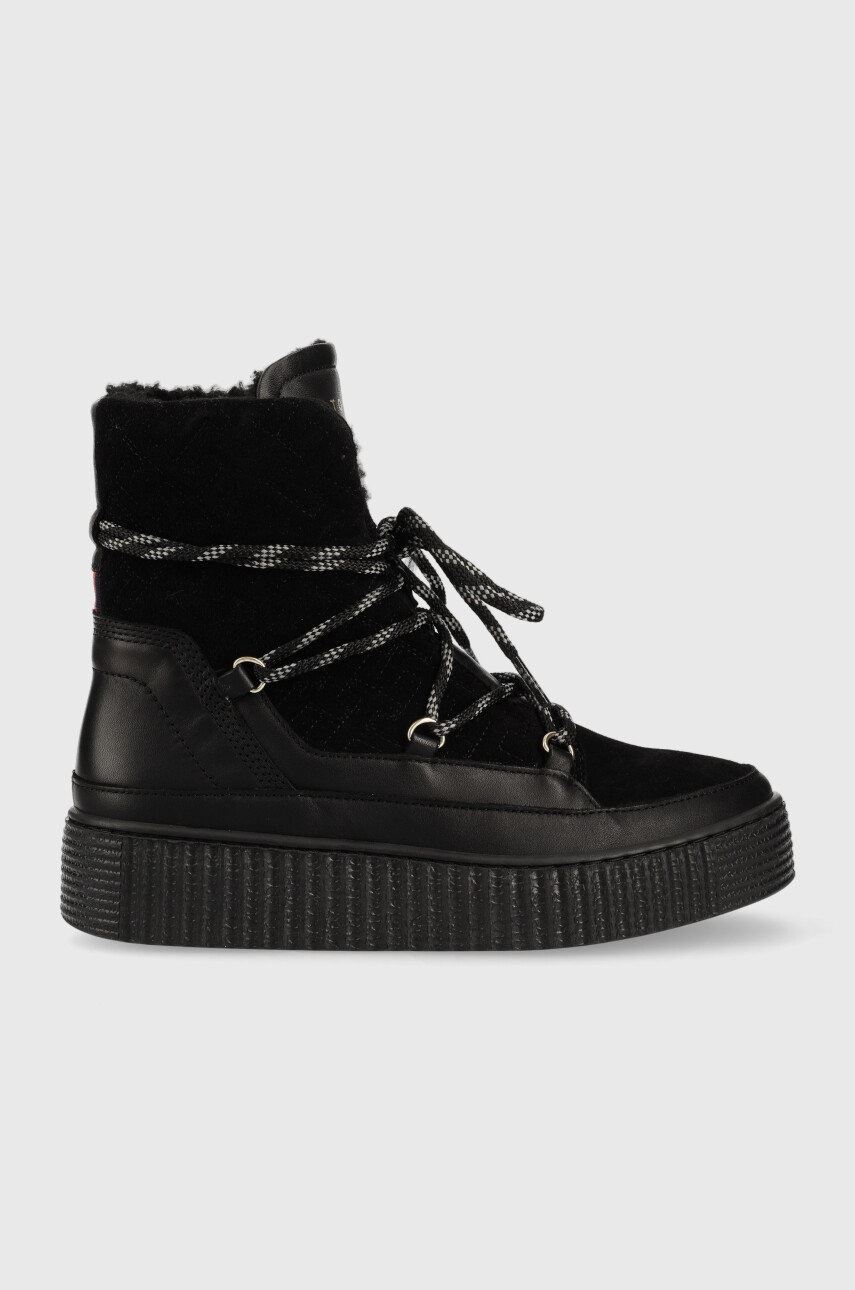 

Кожени апрески Tommy Hilfiger FW0FW06852 SNOW BOOT MONOGRAM в черно, Черен