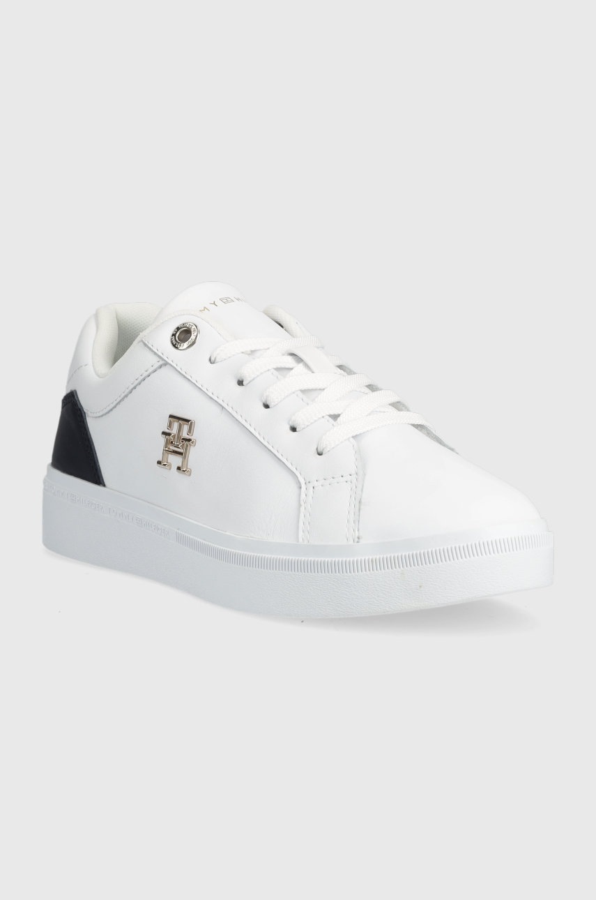 

Кожаные кроссовки Tommy Hilfiger Th Court Sneaker цвет белый