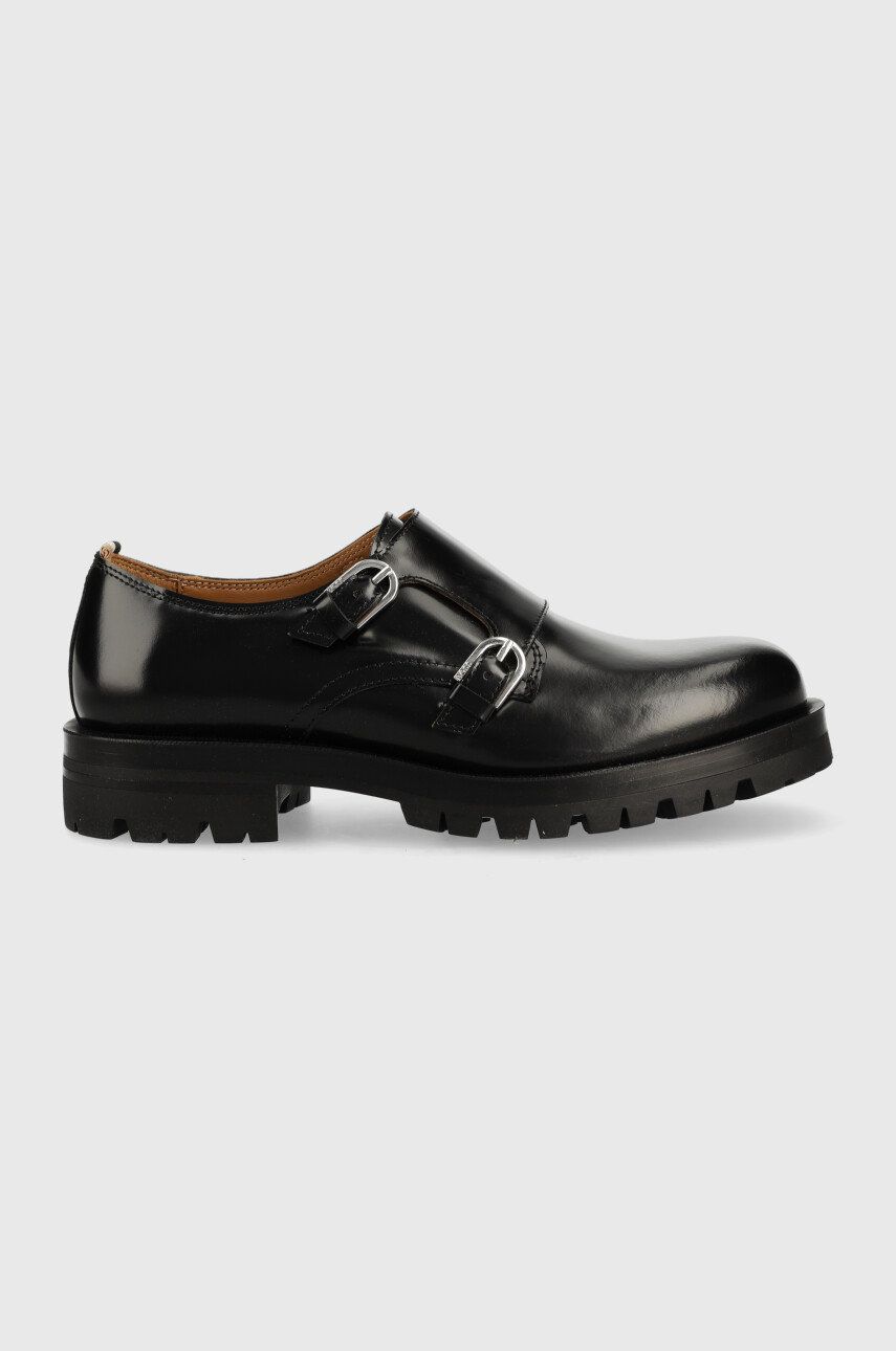 BOSS pantofi de piele Helen femei, culoarea negru, cu toc plat, 50488682 2023 ❤️ Pret Super answear imagine noua 2022
