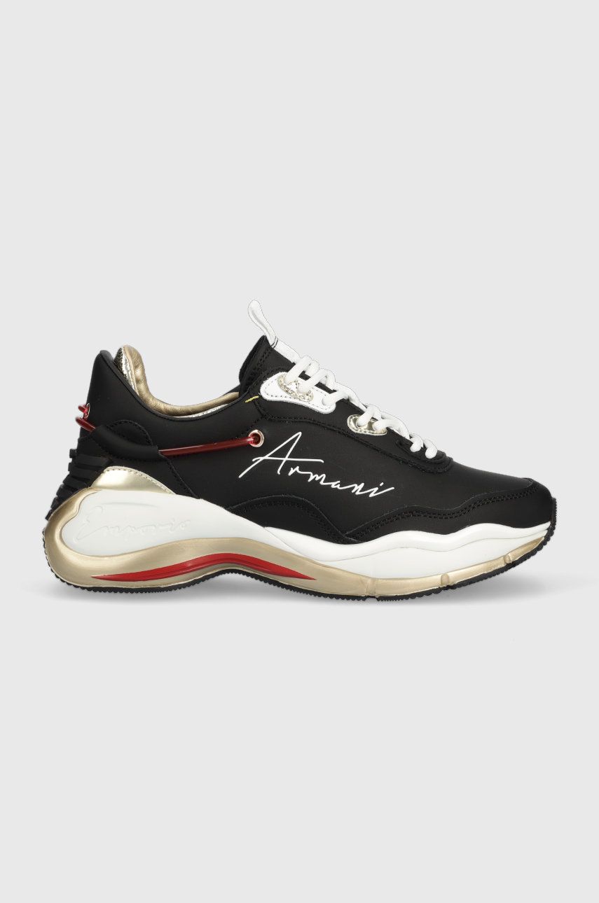 Emporio Armani Sneakers Dama Dama din piele culoarea negru, X3X173 XN759 M700