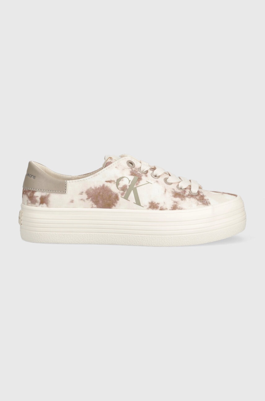 

Ниски кецове Calvin Klein Jeans VULC FLATFORM TIEDYE в бежово, Бежов