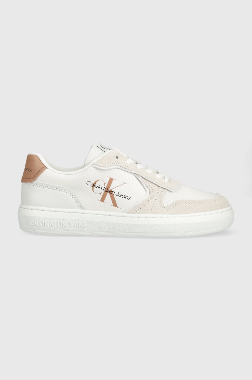 

Кожени маратонки Calvin Klein Jeans CASUAL CUPSOLE IRREGULAR LINES W в бяло YW0YW00913, Бял