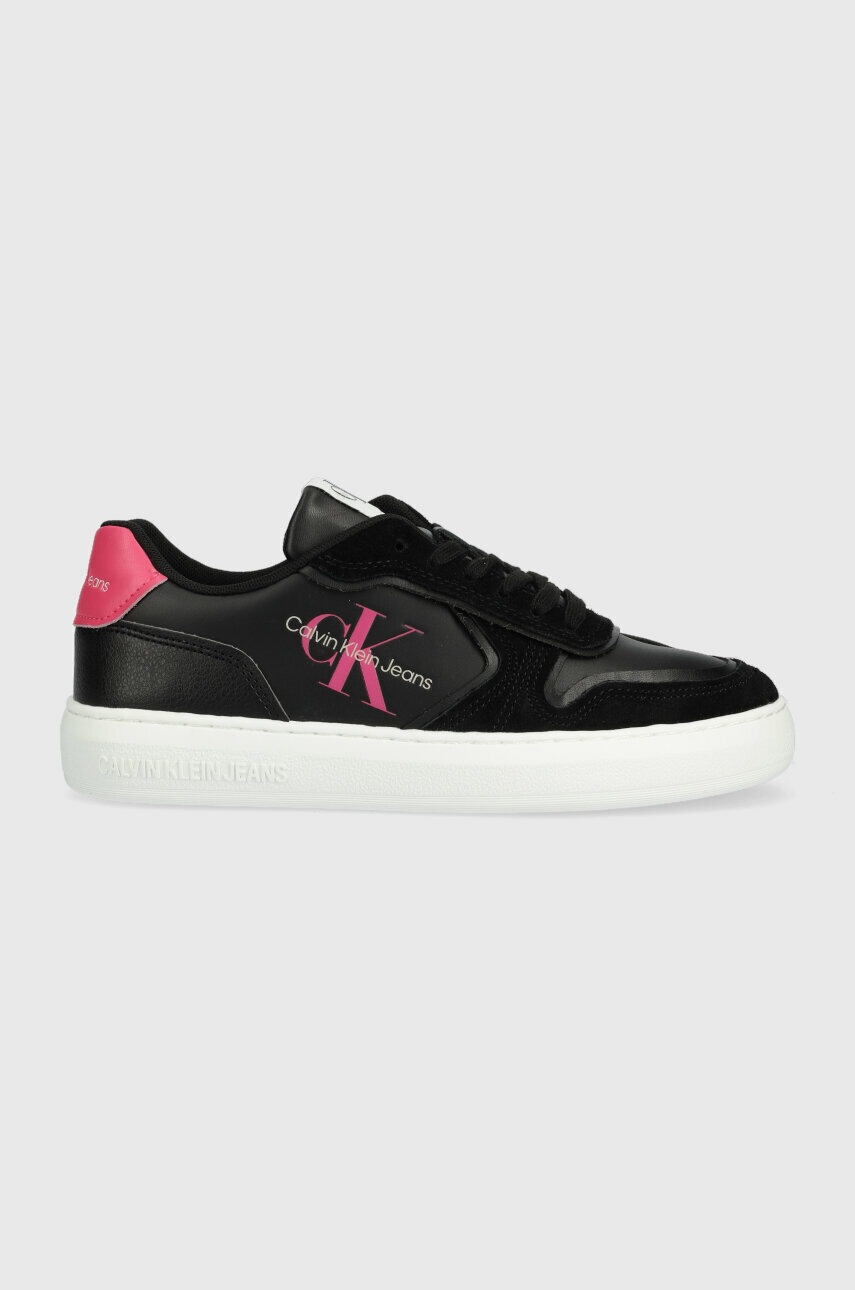 

Кожени маратонки Calvin Klein Jeans CASUAL CUPSOLE IRREGULAR LINES W в черно YW0YW00913, Черен