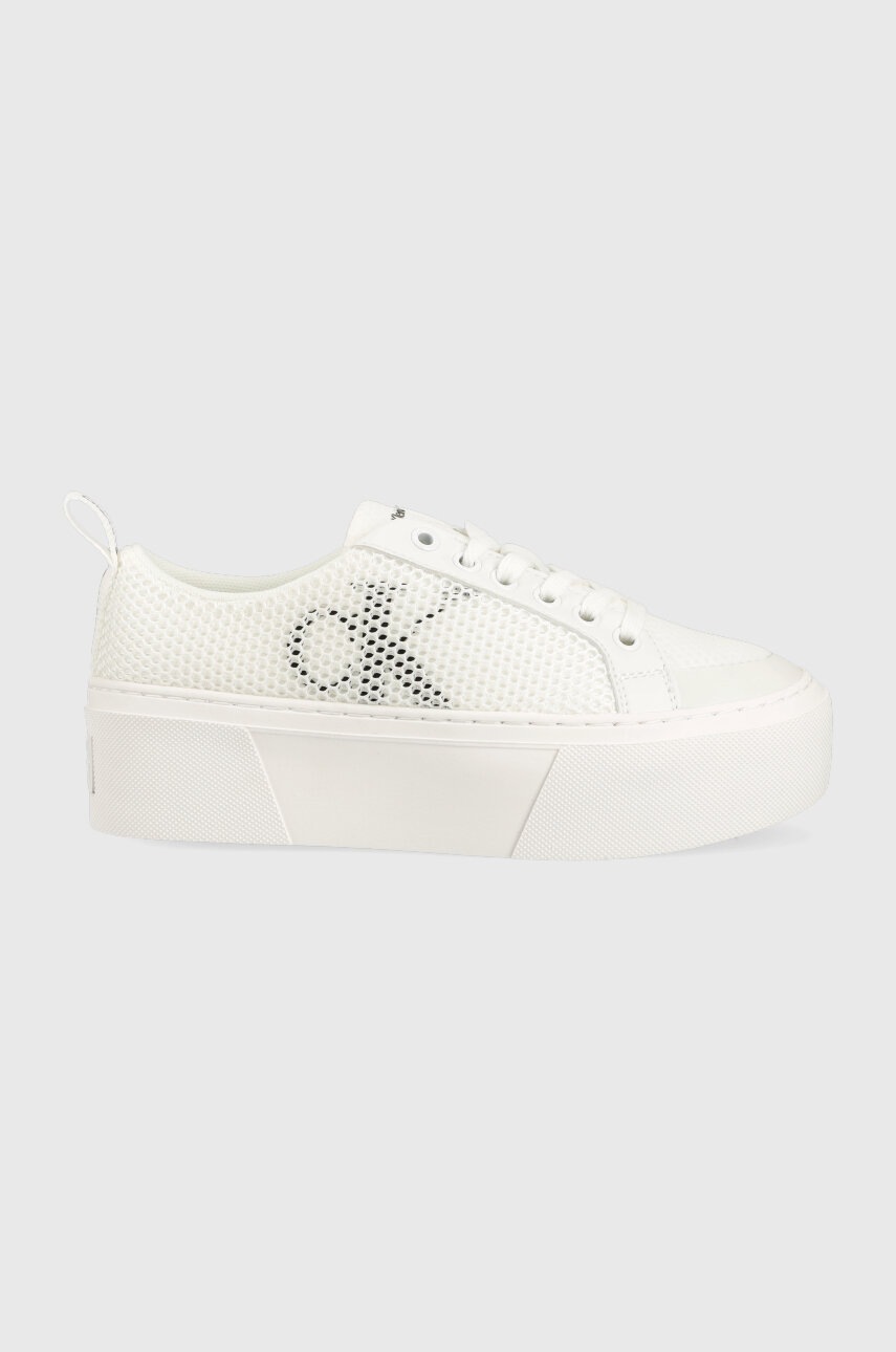 

Маратонки Calvin Klein Jeans FLATFORM+ CUPSOLE MESH в бяло, Бял