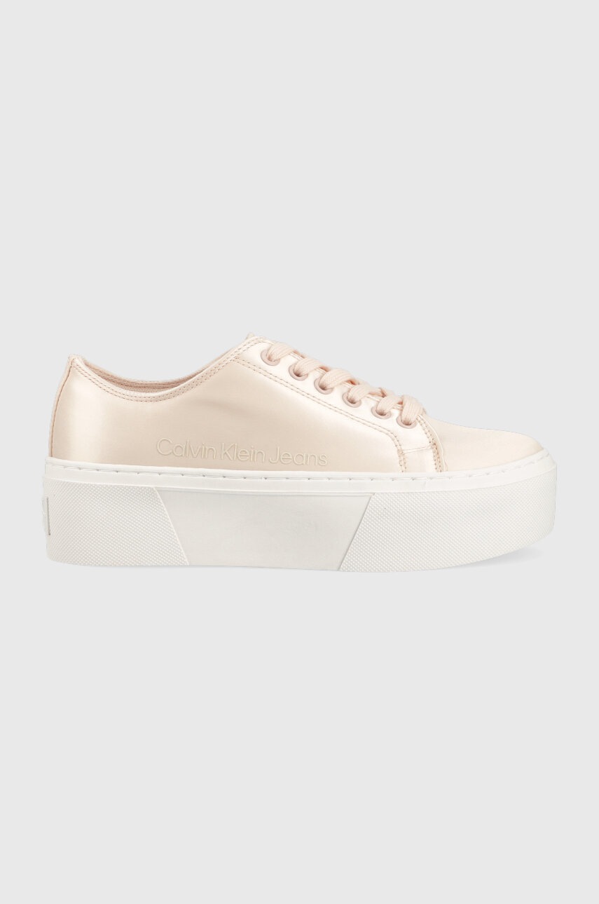 

Маратонки Calvin Klein Jeans FLATFORM+ CUPSOLE SATIN в розово, Розов
